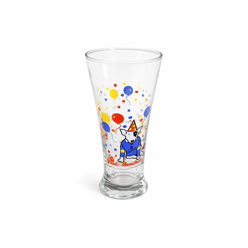 Spuds Mackenzie Pilsner Beer Glass Party Animal Bud Light confetti 80s Bar Prop